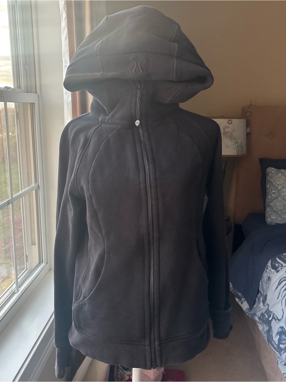 lululemon athletica Women's Black Hooded Full-Zip Bomber Jacket